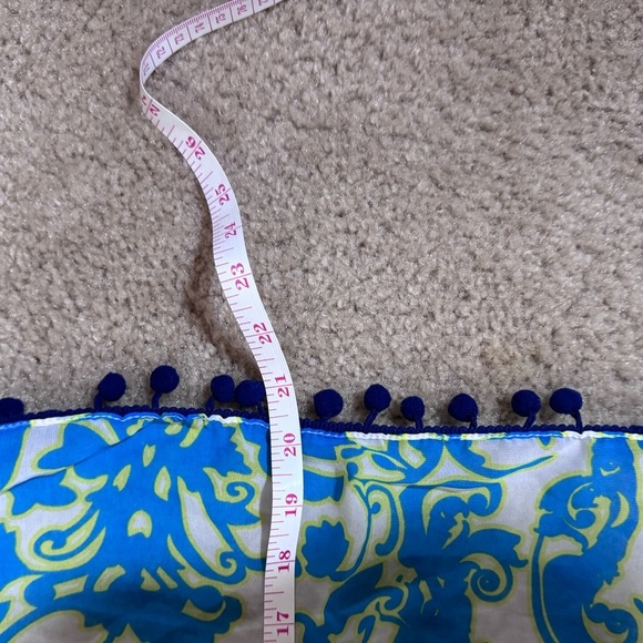 Charming Charlie Soft Floral Print Scarf with Pom Poms Borders - Picture 10 of 10